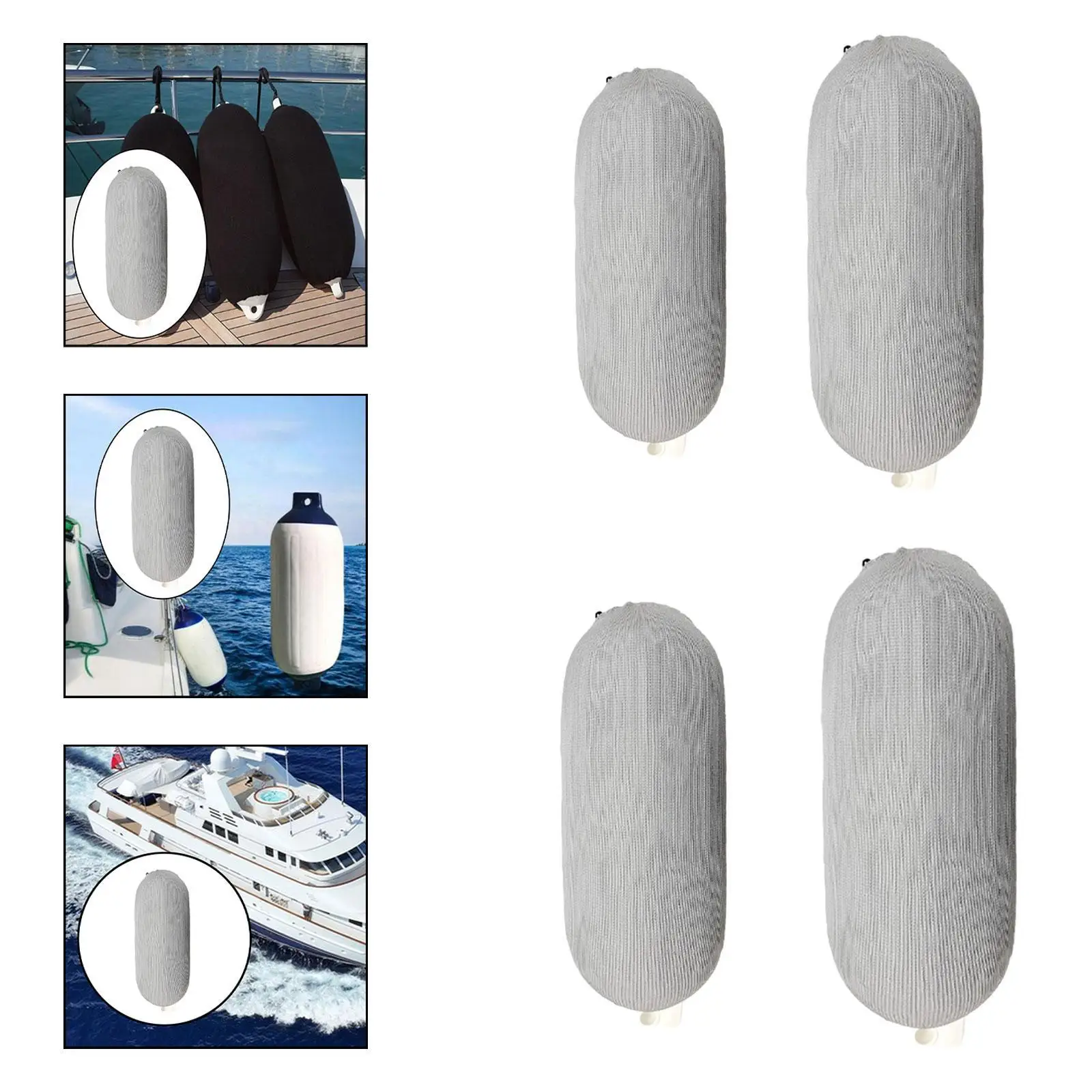 

Boat Inflatable Fender Cover Sleeve Tear Resistant Easy to Install Anti Collision Drawstring Design Protection for Outdoor