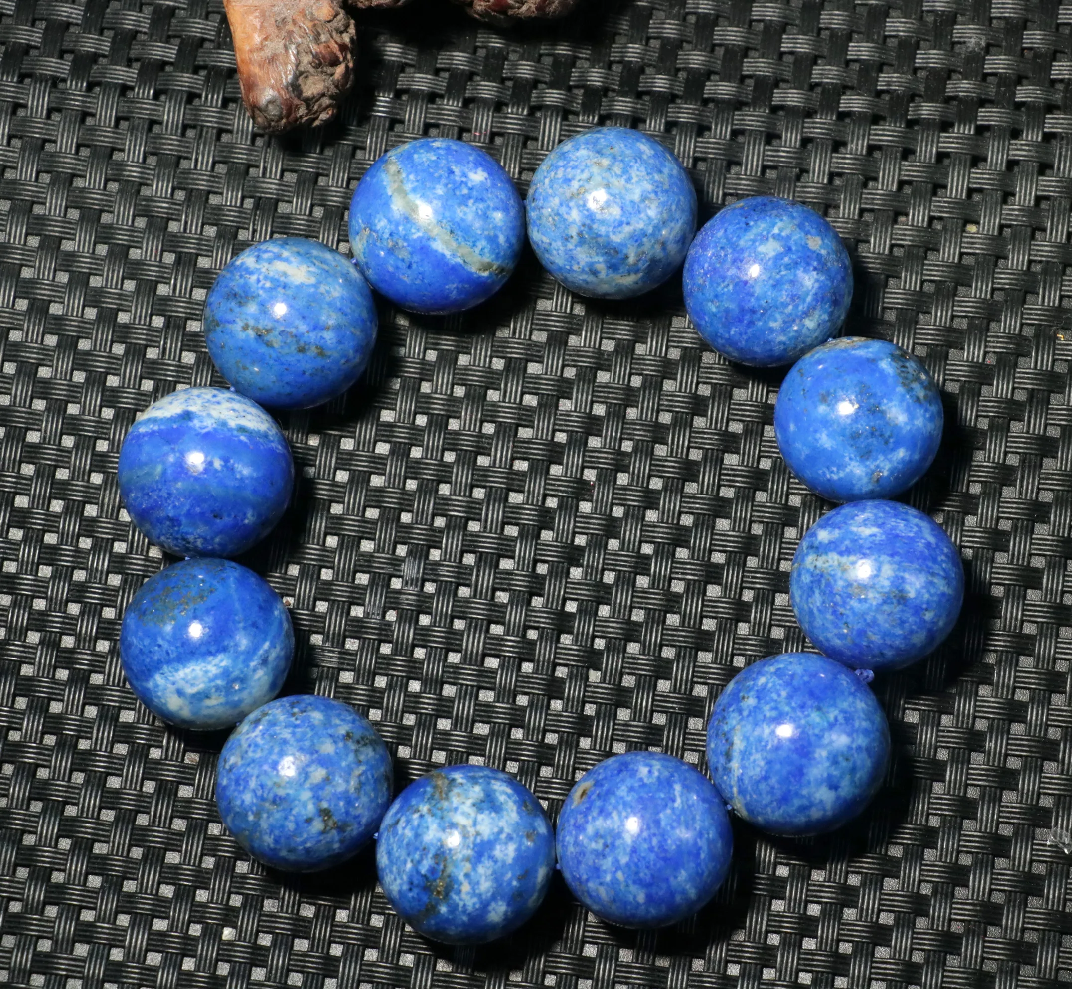 Power  Royal Old Lapis Lazuli Round 20MM Bead Amulet Big MEN Bracelet Bangle $$  From timestown Sauces Top Grade