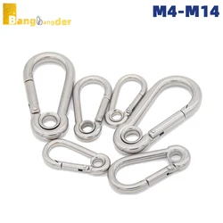 M4 M5 M6 M7 M8 M10 M11 M12 Spring Snap Carabinerl1/2//5/10 Pcs Survival Ring Lock Hook Camping Climbing Equipment