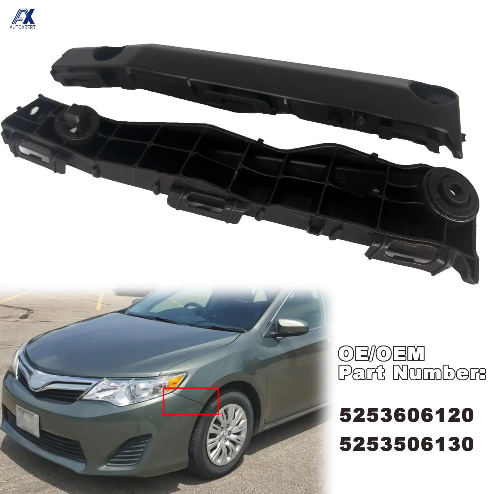 5253606120 5253606130   1 para przedni lewy + prawy zderzak uchwyt mocujący kratkę ustalający pasuje do Toyota Camry 2012 2013 2014