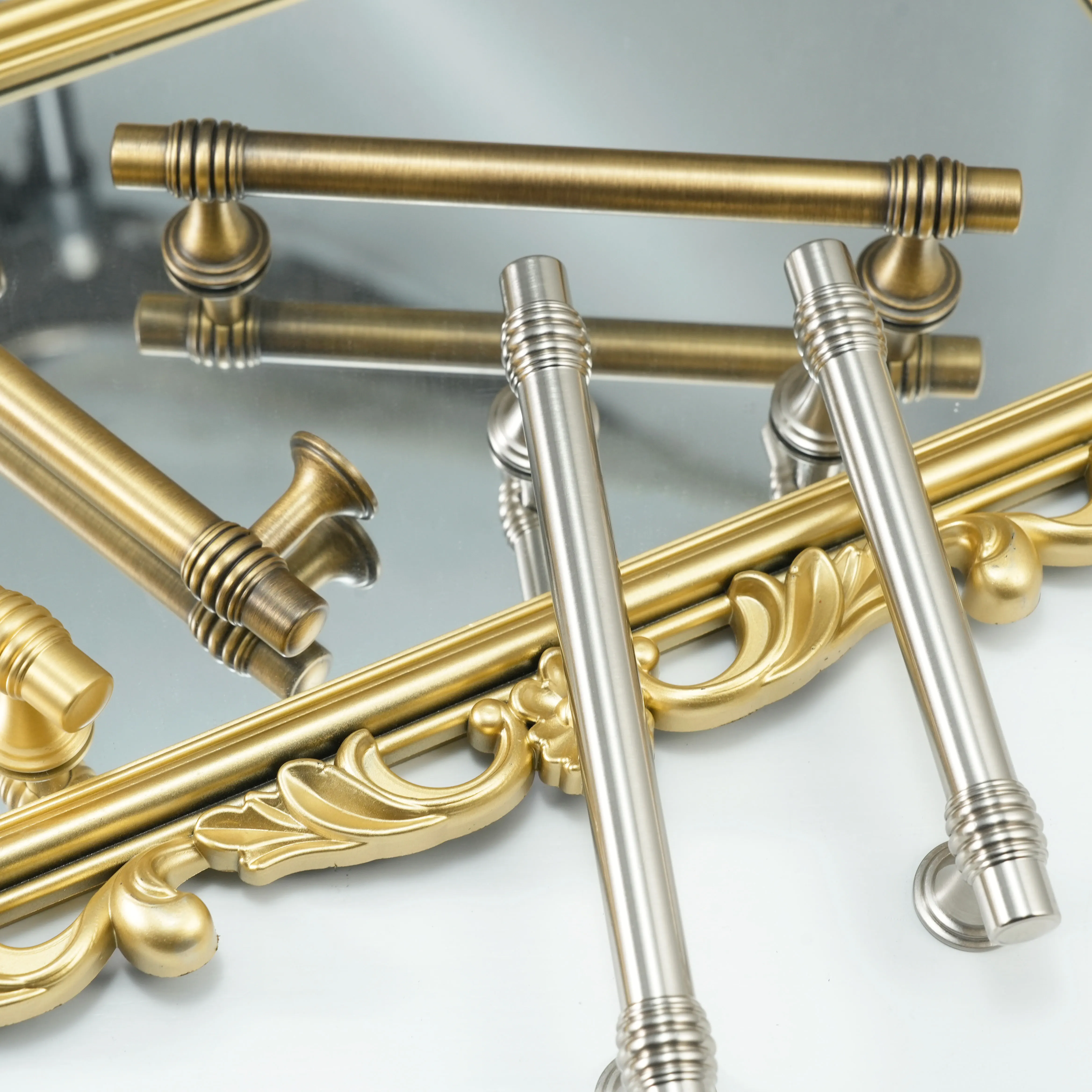 96/128mm Length Luxury Brass Cabinet Pulls Premium Bookcase Handles High Quality Furniture Pulls Wardrobe Pulls Wholesale