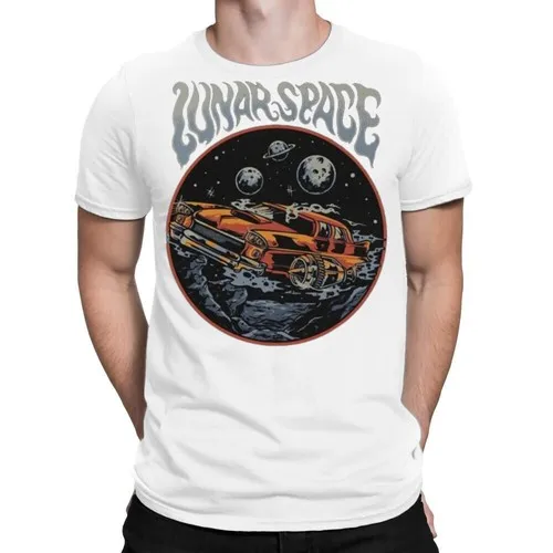 Camiseta de regalo premium con diseño lunar espacial blanco, hecha en EE. UU., tallas S-5XL, la mejor opción para comprar