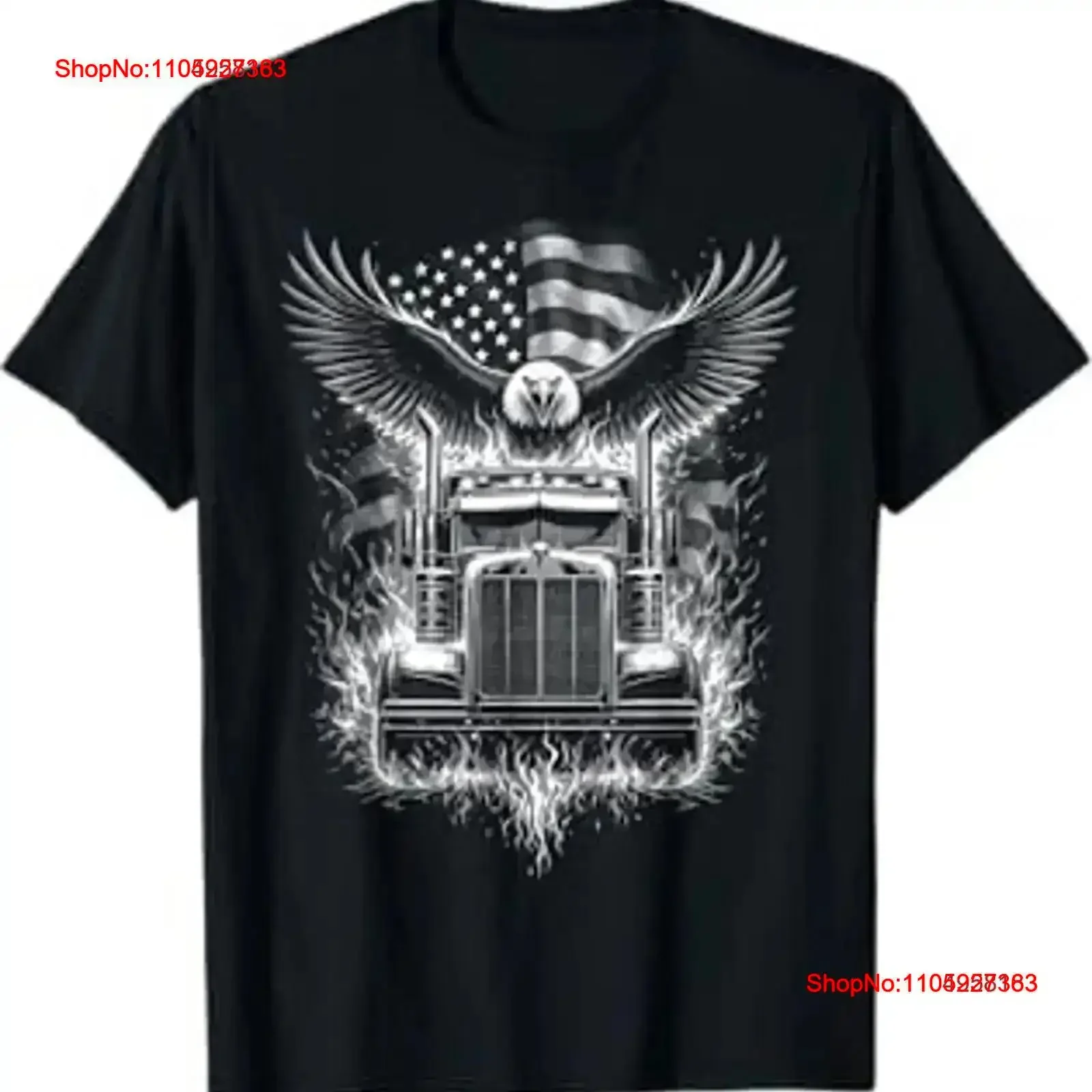 

Trucker Patriotic American Flag Semi Truck Driver Eagle T Shirt vintage Washed Stylish Comfortable graphic designer clothes