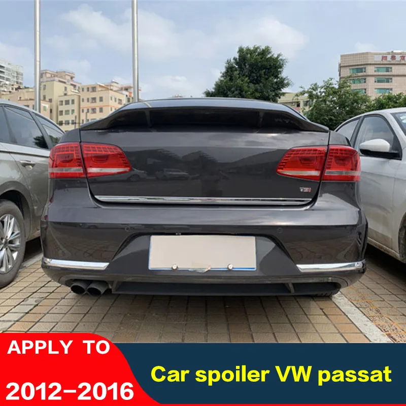 

Спойлер из настоящего углеродного волокна, крыло VW Passat B7 2012-2016, год, багажник автомобиля, глянцевый черный задний спойлер, аксессуары для ремонта