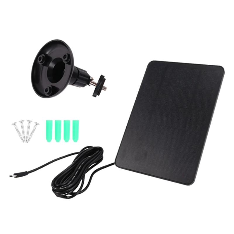 Top-Waterproof 4W Solar Panel For Home Security Camera Solar Cells Powered Charger Type C