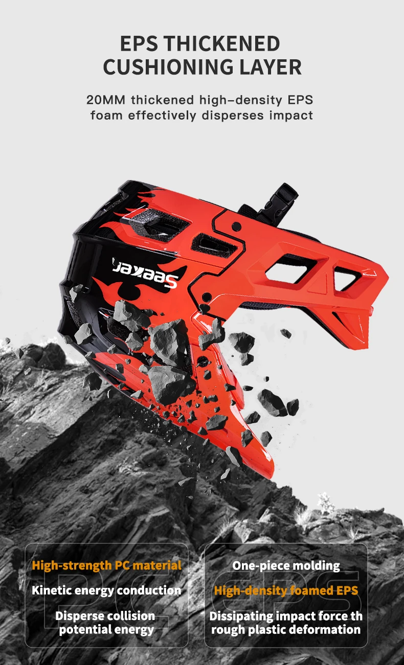 SEEKER Fahrradhelm, Renn-, Downhill-, Mountainbike- und Straßenhelm, einteiliger, vollständig abdeckender Offroad-Integralhelm – Detail 7