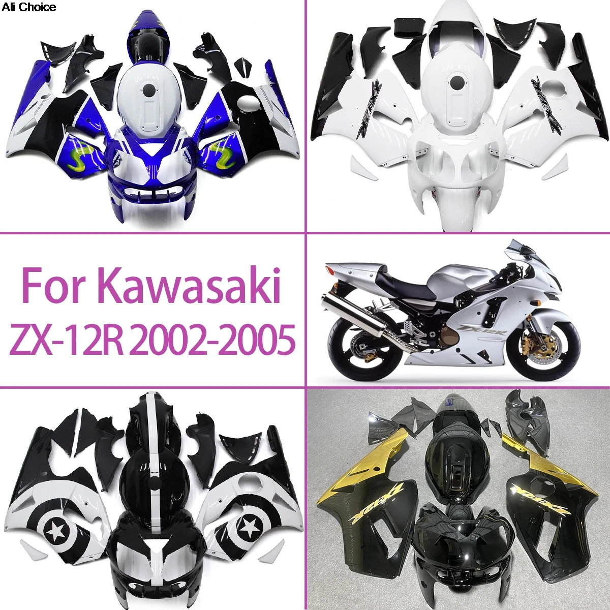 

Fairing Set For 2002-2005 Kawasaki ZX-12R Quality Full ABS Plastic Fairing Kit Motorcycle 02-05 ZX-12R