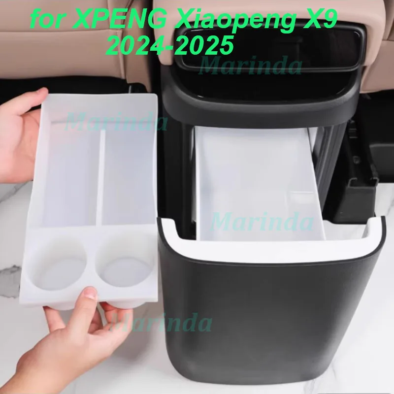 

Для XPENG Xiaopeng X9 2024-2025 автомобильный холодильник силиконовый ящик для хранения держатель для напитков фиксированная сетка нескользящая коробка аксессуары для интерьера