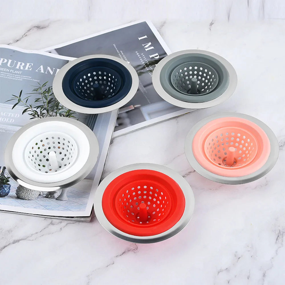 Silicone Kitchen Sink Filter Strainer Shower Floor Drain Sink Cover Sewer Hair Filter Sink Sewer Filter Plug Bathroom Accessorie