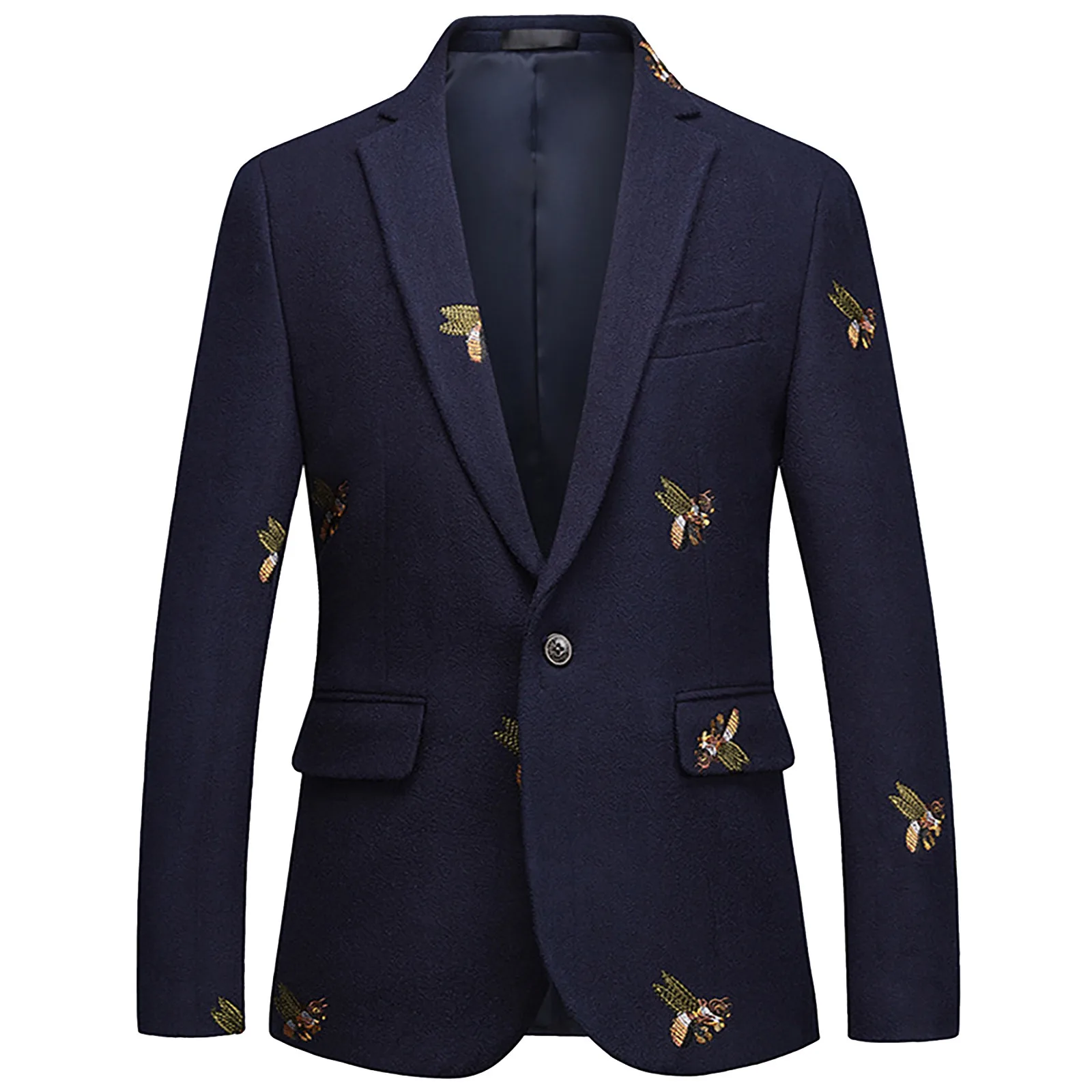 

2024 Fashion New Men's Casual Boutique Business Holiday Flower Suit / Male Slim Luxurious Embroidered Blazer Jacket Coat