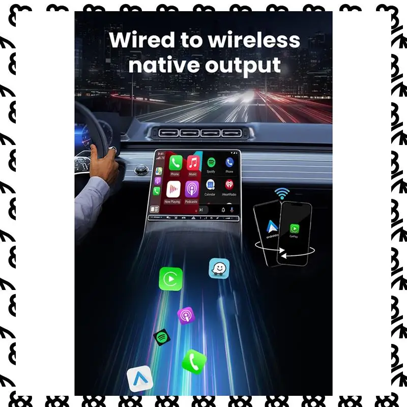 

A07I Wired To Wireless Carplay & Android Auto 2 In 1 Dongle 2.4/5G Wifi Bluetooth 5.0 For Wired Carplay Android Auto Cars