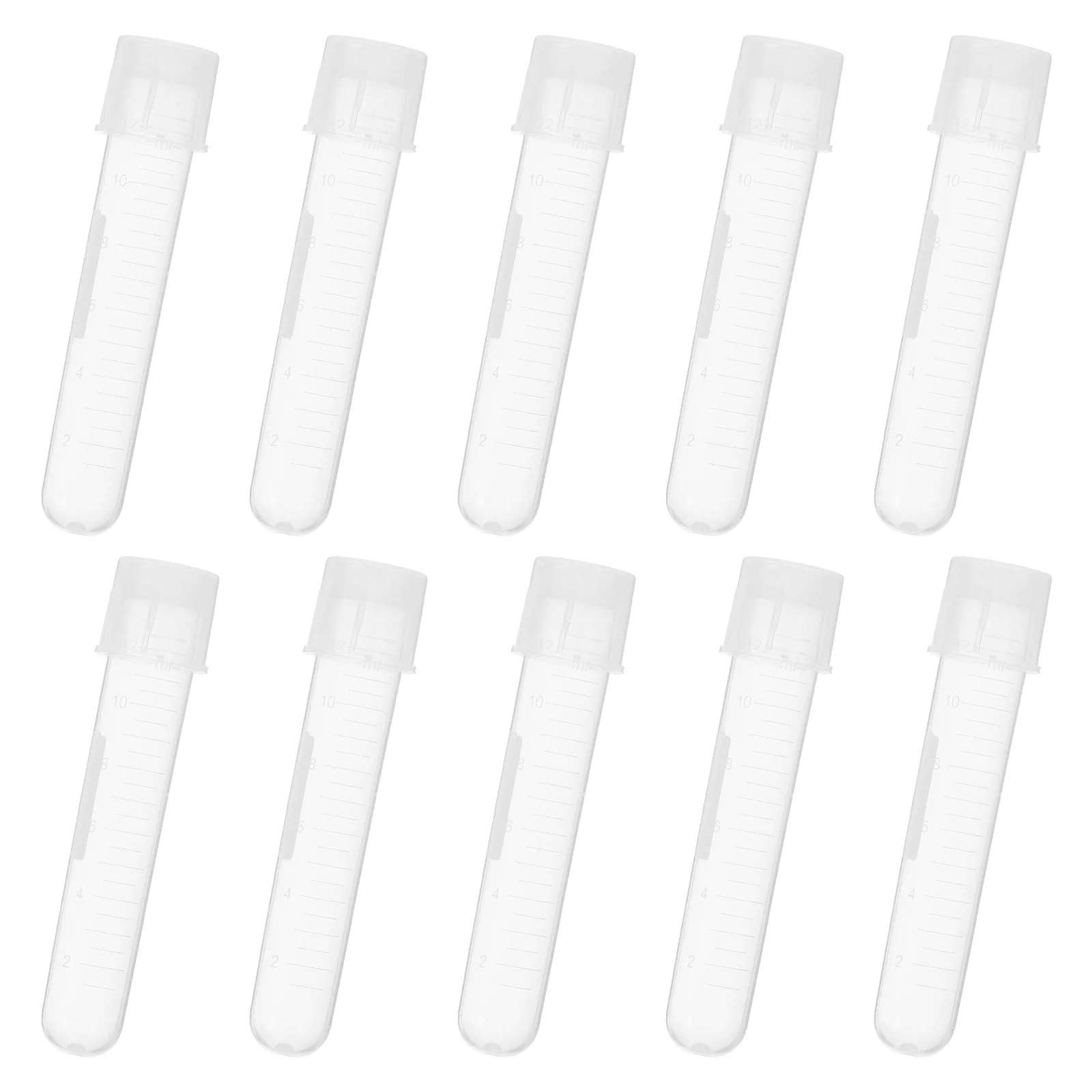 10 قطعة 12 مللي تخرج أنابيب الاختبار مخروطي أسفل البلاستيك قوارير المختبر مقياس الذاتي الدائمة النقل أنبوب مختبر عينة التخزين #5