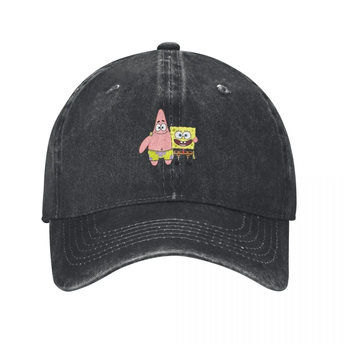 Spongebob Best-Selling Adult Denim Baseball Cap - Premium Distressed Style