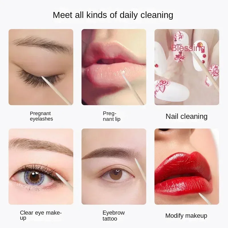 100/300 قطعة مزدوجة الرأس أعواد قطنية النساء ماكياج أعواد قطنية تلميح ل العصي الخشبية الطبية آذان الأنف تنظيف أدوات الرعاية الصحية