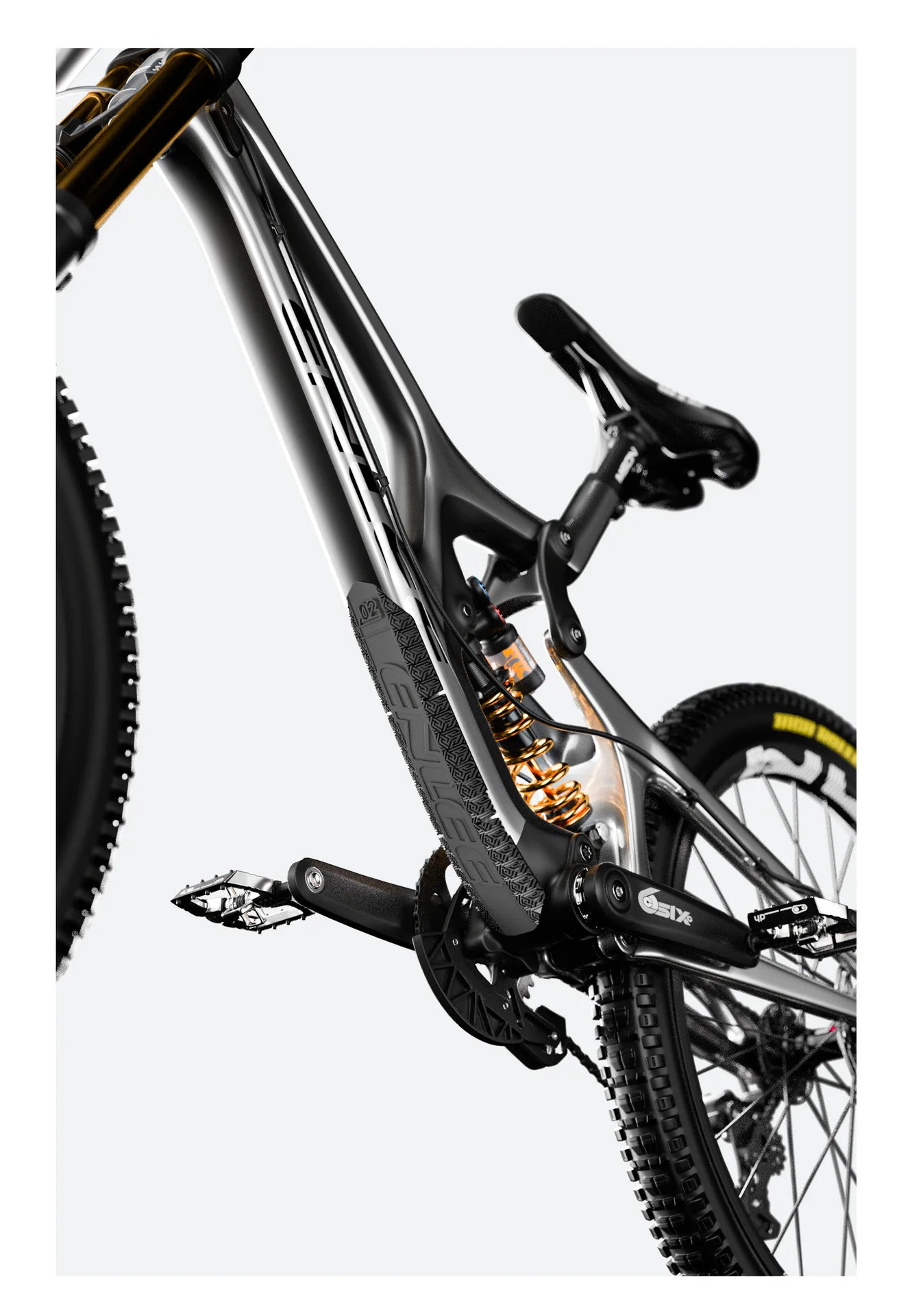 ENLEE Mountainbike-Rahmenschutz, Unterrohr-Aufkleber, Silikon, 3 m, Bodenaufkleber, kollisionssicher, wasserdichte Schutzplatte – Detail 11