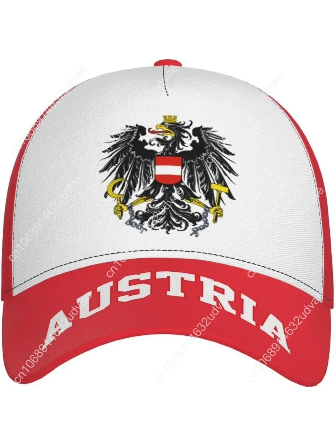 Austria Flag Austrian Baseball Cap Full Print Adult Men Hat Patriotism Supporter Soccer Caps Black