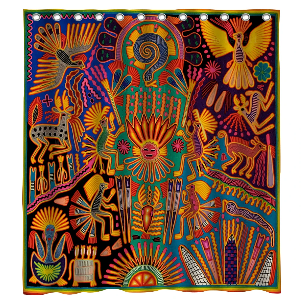 

Ацтекская пряжа с рисунком и пэчворком, Необычные английские узоры, душевая занавеска от Ho Me Lili с крючками