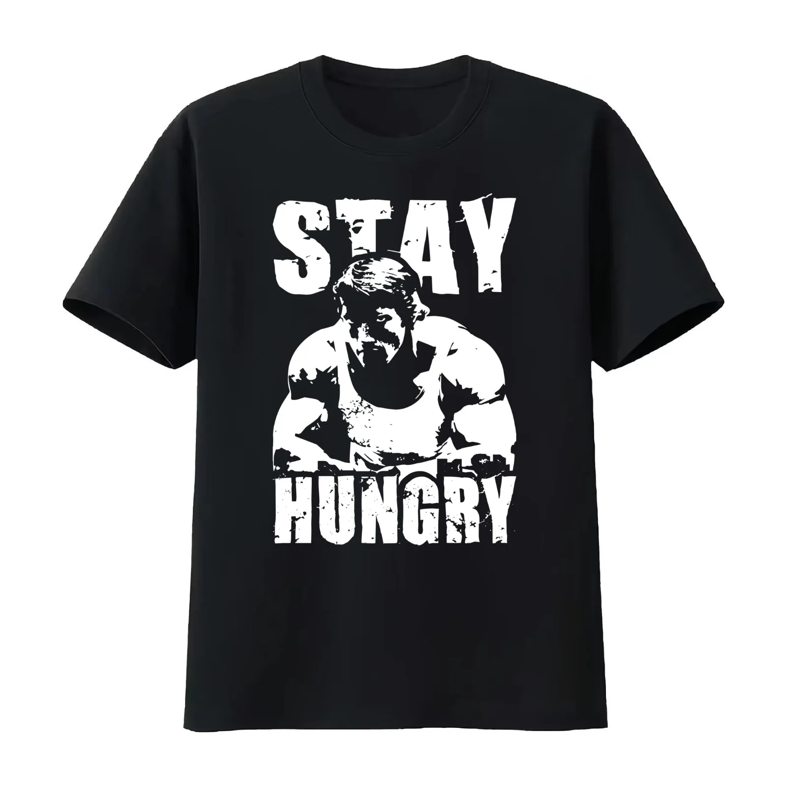 Stay Hungry T-Shirt Summer Casual Cotton Tee Oversized Streetwear Tops Vintage Graphic Print Loose Fit Short Sleeve