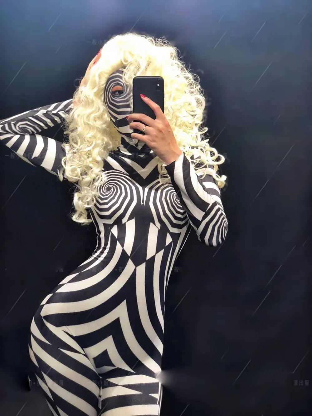 Sexy zebra outfit Ballroom dance costumes women stage show wears dj singer  pole dance jumpsuit party bodysuit disco performance