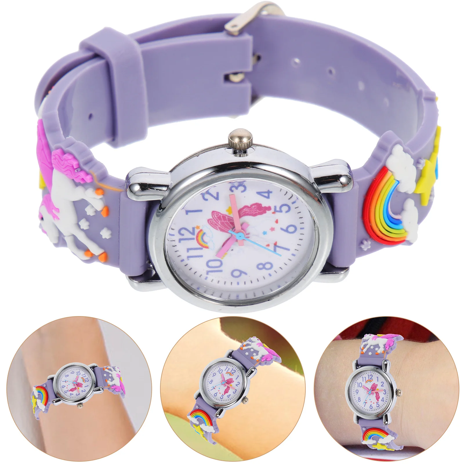 

Children's Cartoon Watch Adorable Unicorn Pattern Kids Watches for Girls Silicone Silica Gel Practical Student