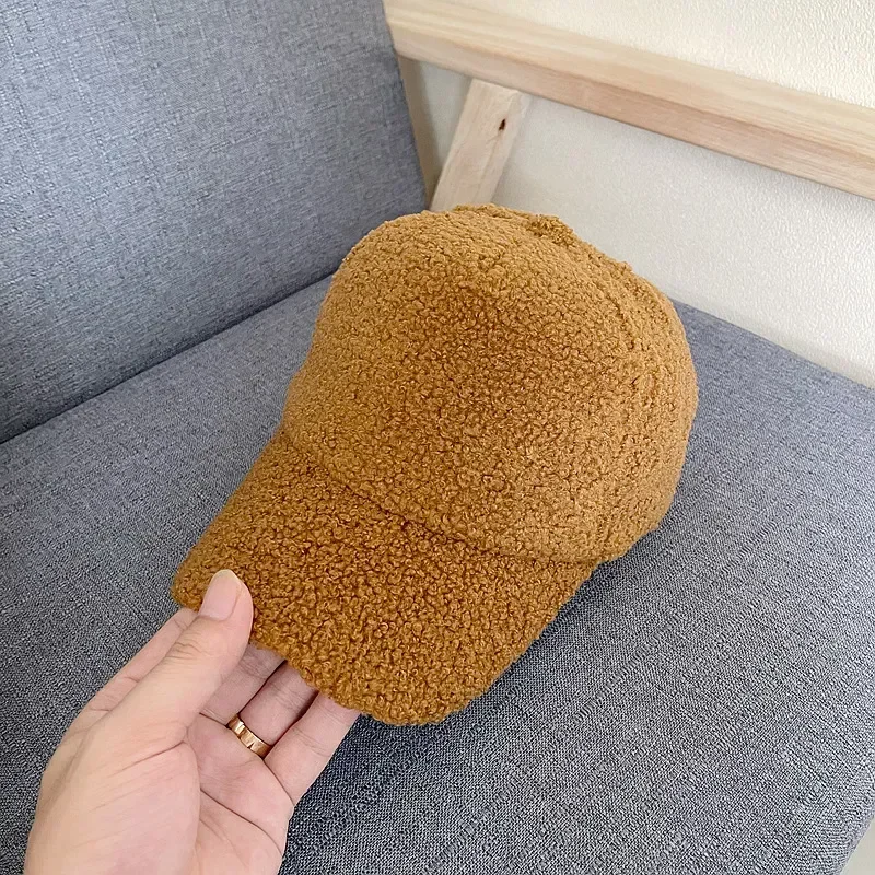 New Winter Women Baseball Cap Artificial Lamb Wool Hats Version Tide Warm Cap Plush Baseball Caps Autumn Baseball Cap for Women