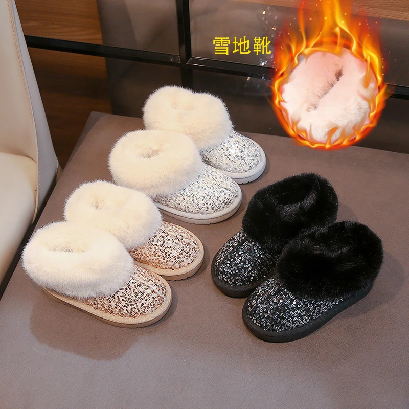 الأطفال أحذية قطنية شتاء دافئ الاطفال موضة الترتر الثلوج الأحذية في الهواء الطلق تنوعا عدم الانزلاق الفتيات السببية أفخم الأحذية الاتجاه #4