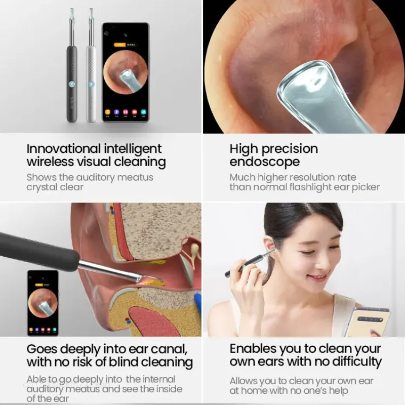 Xiaomi-palillos de oído Bebird R1 inteligentes, endoscopio de alta definición, cuchara de oreja luminosa inalámbrica, limpiador de oídos especializado portátil