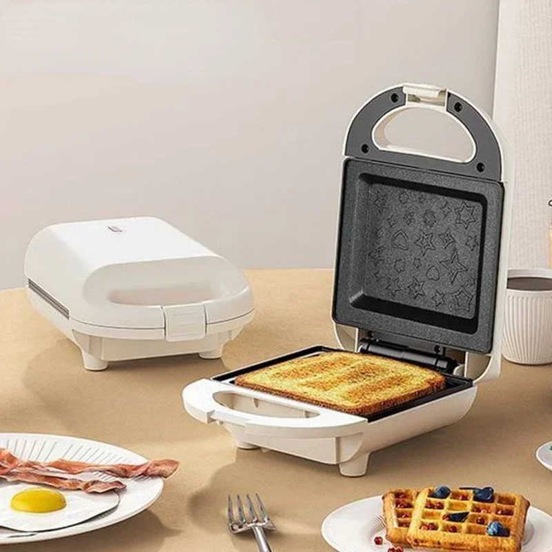 Mini Light Food Waffle Maker Sanduíche de Pão Máquina de café da manhã Panela de Omelete de Ovo Torradeira de pressão Forno Grill Panini