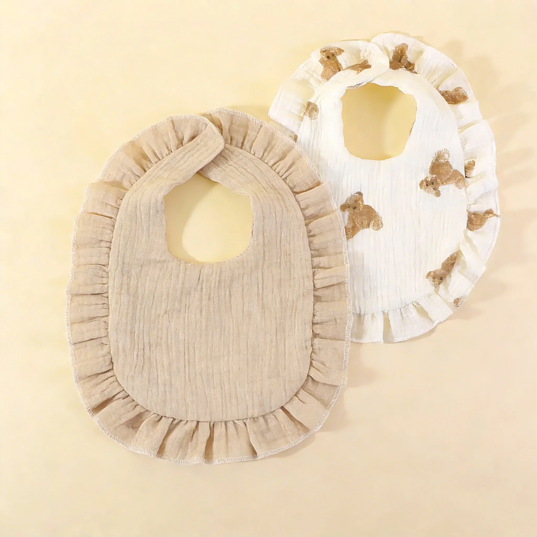 

2 шт. милых детских нагрудников из дышащего хлопка для ежедневного использования новорожденными