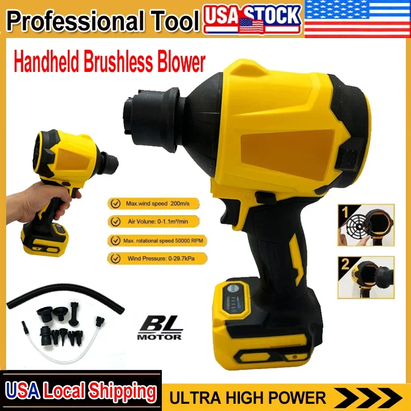 

Fit Dewalt Cordless Air Blower Brushless Dusting Machine Electric Dust Blower Inflator Handheld Fan For Dewalt 18V Battery