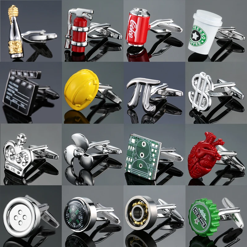 High end men\'s French shirt cufflinks Fire extinguisher alarm clock circuit board cuffs button business suit accessories jewelry