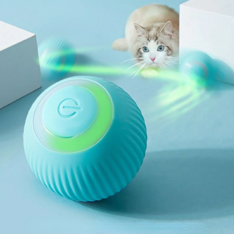 Smart Electric Cat Ball Toys Automatic Rolling Cat Toys for Cats Training Self-moving Kitten Toys for Indoor Interactive Playing