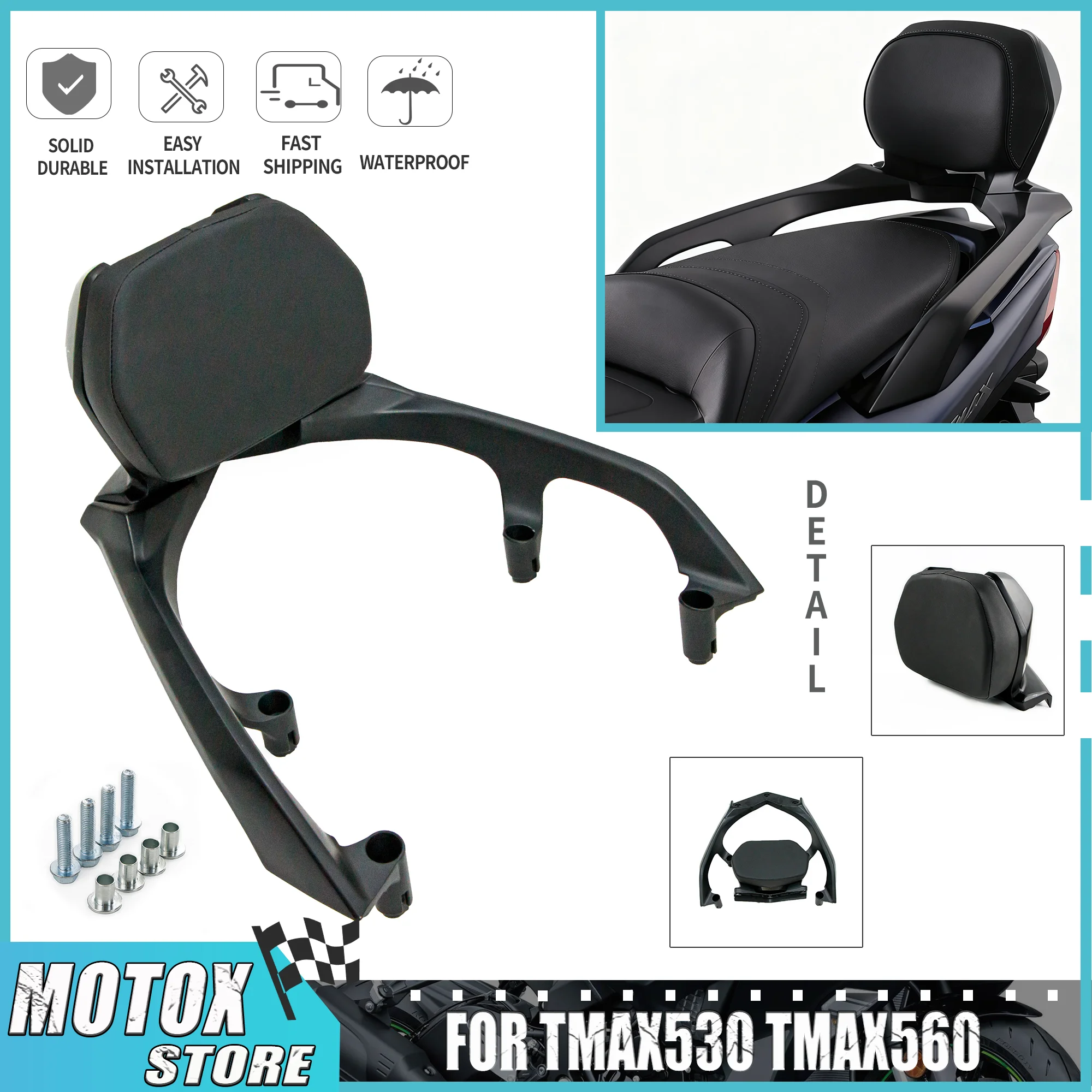 Fit For YAMAHA TMAX530 TMAX560 2017 - 2021 2018 2019 20 TMAX 530 560 XP530 XP560 Motorcycle Rear Passenger Backrest Cushion Pad