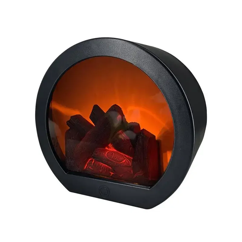 

ins winter retro simulation flame fireplace , electronic atmosphere light, room table top ornament, Christmas decoration li