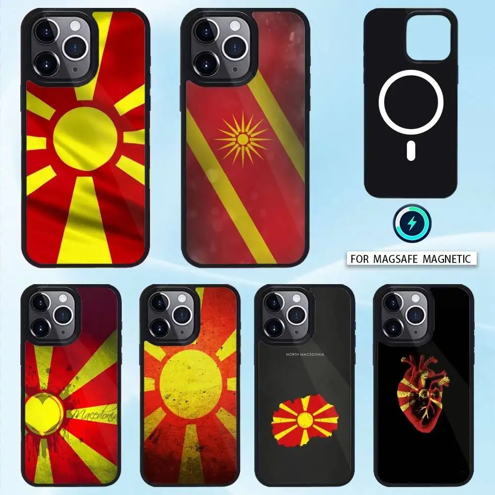 

M-Macedonia Flag Phone Case For iPhone17,16,15,14,13,12,Pro,Max,Magnetic For Magsafe Wireless Charging