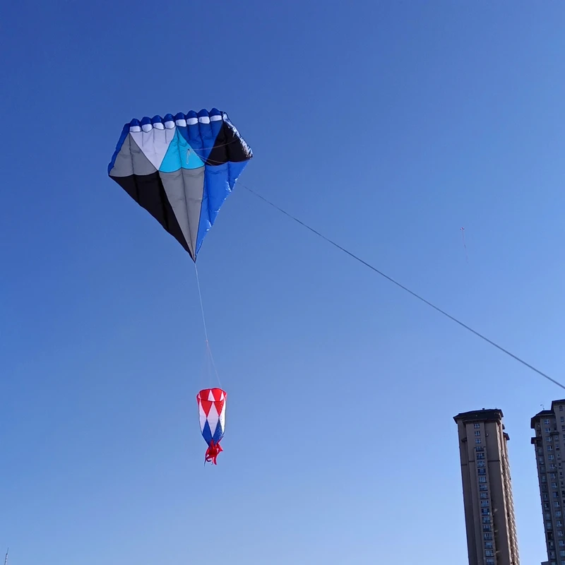 Darmowa wysyłka 3m niebieski diament latawiec latający dla dorosłych zabawki outdoorowe carrete de cometa drachen fliegen erwachsene air bounce fun