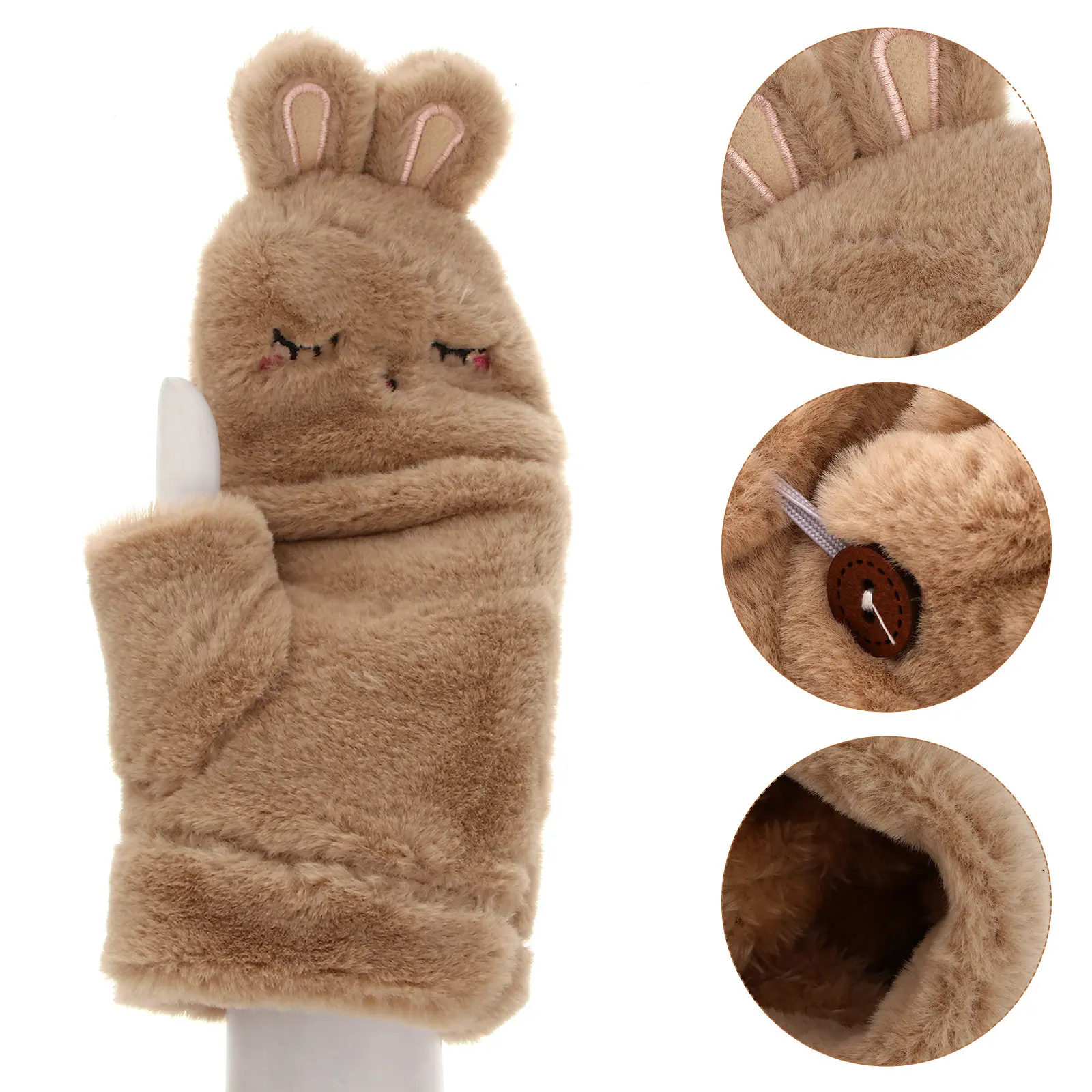 

1Pair Cartoon Winter Warm Gloves Thickened Touch Screen Cold Protection Mittens for Students Students Gloves
