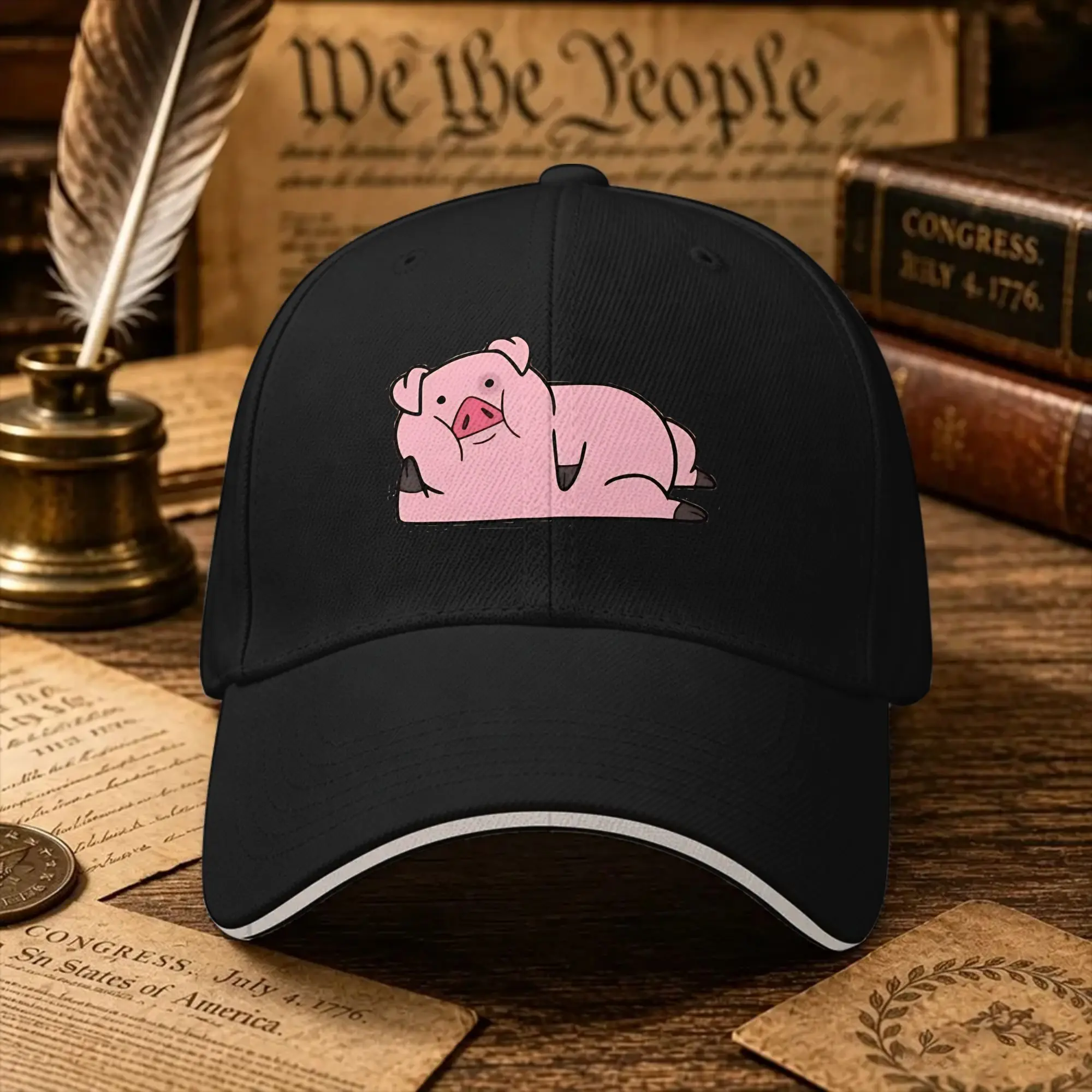 Waddles The Pig  Baseball Cap Gravitys Falls y2k Retro Trucker Hat Summer Female Male Kpop Rock Snapback Cap