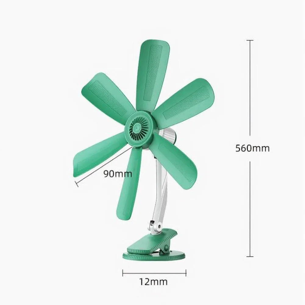 3-in-1 Multi Function Electric Fan Table Clip for Wall Mount Adjustable Angle Airflow Control 20W PP Plastic Green Fan
