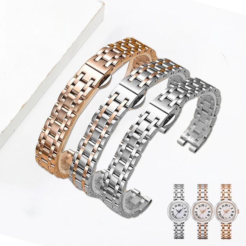 For Tissot Bellissima T126010A Steel Watchband Good Toughness Anti-Fading Adapts To Wrist Curve Elegant Ladies’ Daily Matchin