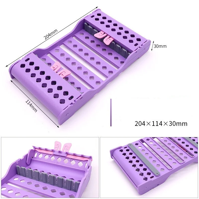 

Dental sterilization box holder handle 8-slot instrument box holder plastic autoclave sterilization tray tool storage box