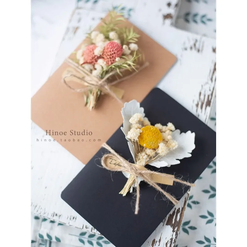

Renaissance Greeting Cards Dried Flowers Eternal Flowers Handmade Blank Style Holiday Birthday Gifts