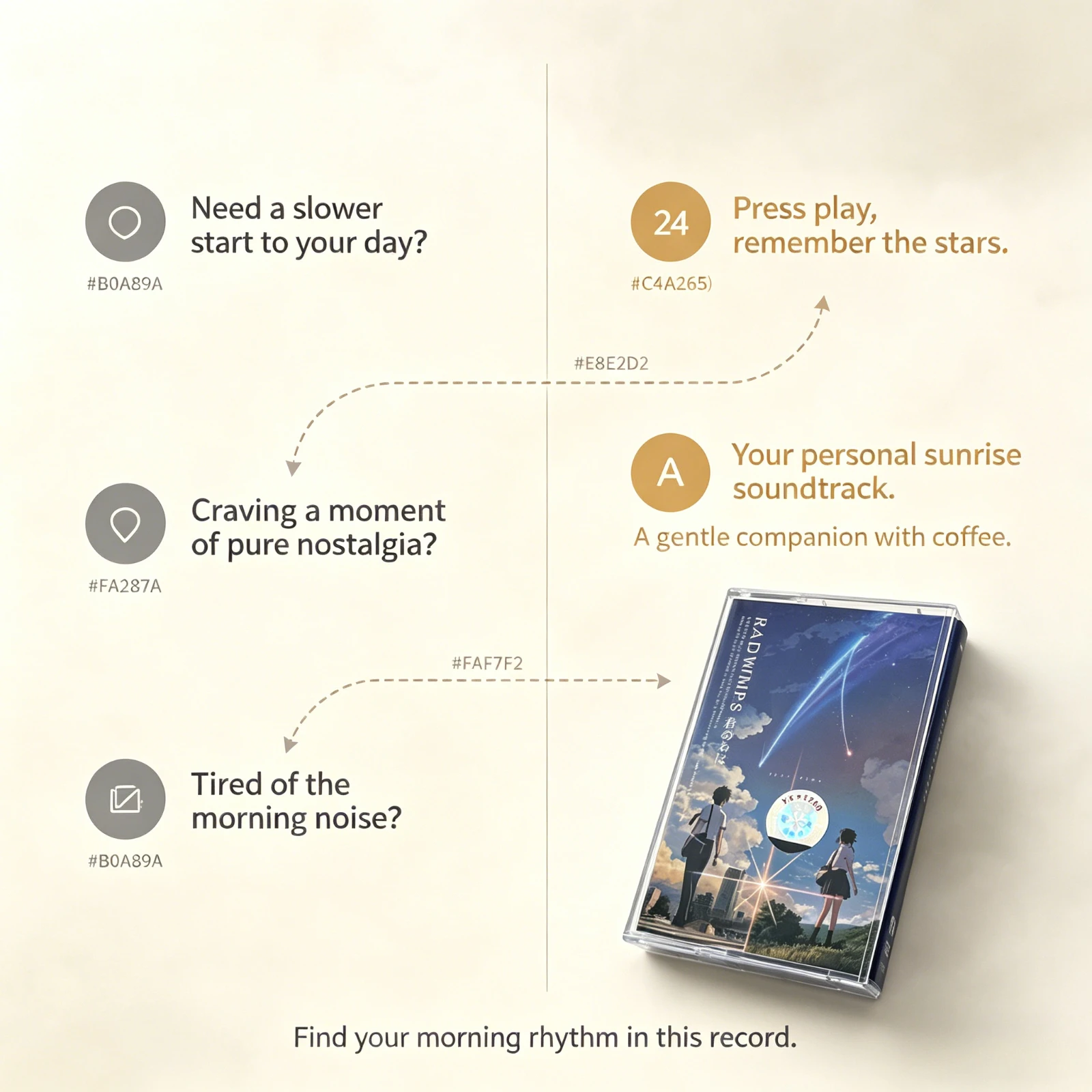 RADWIMPS Your Name. Anime OST Cassette Tape with Art Card Retro Collectible Gift for Fans view 5