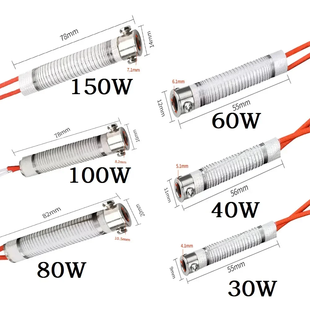 Elemento calefactor de soldador eléctrico de 30-150W para calefacción externa, elementos calefactores de núcleo de hierro, accesorios de