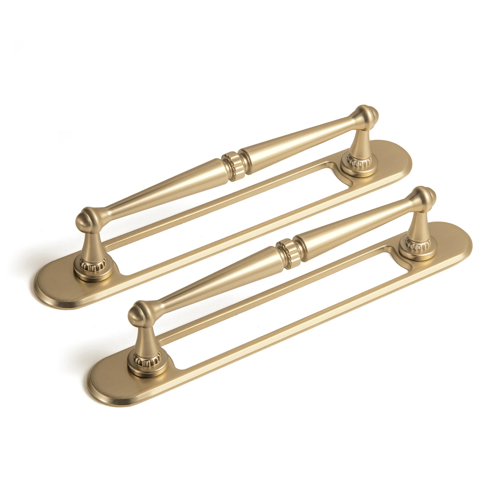Goo-Ki 5.04' C-C Drawer Pulls Antique Brass Cabinet Pulls with Backplate Zinc Alloy Kitchen Hardware - 2pack Vintage Brass Bar Cabinet Handles with Spacer