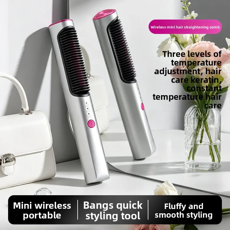 new-pocket-hair-straightening-comb-mini-straightening-bangs-comb-wireless-portable-styling-non-damaging-hair-straightener