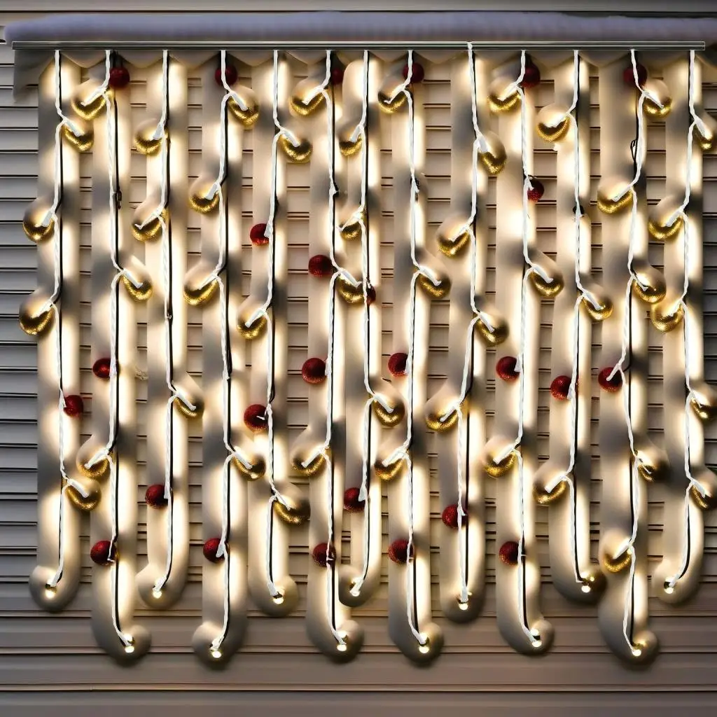 Warm White Curtain Icicle Lights 400 LEDs - 8 Functions, 393.7 Inches Perfect for Holiday Decor