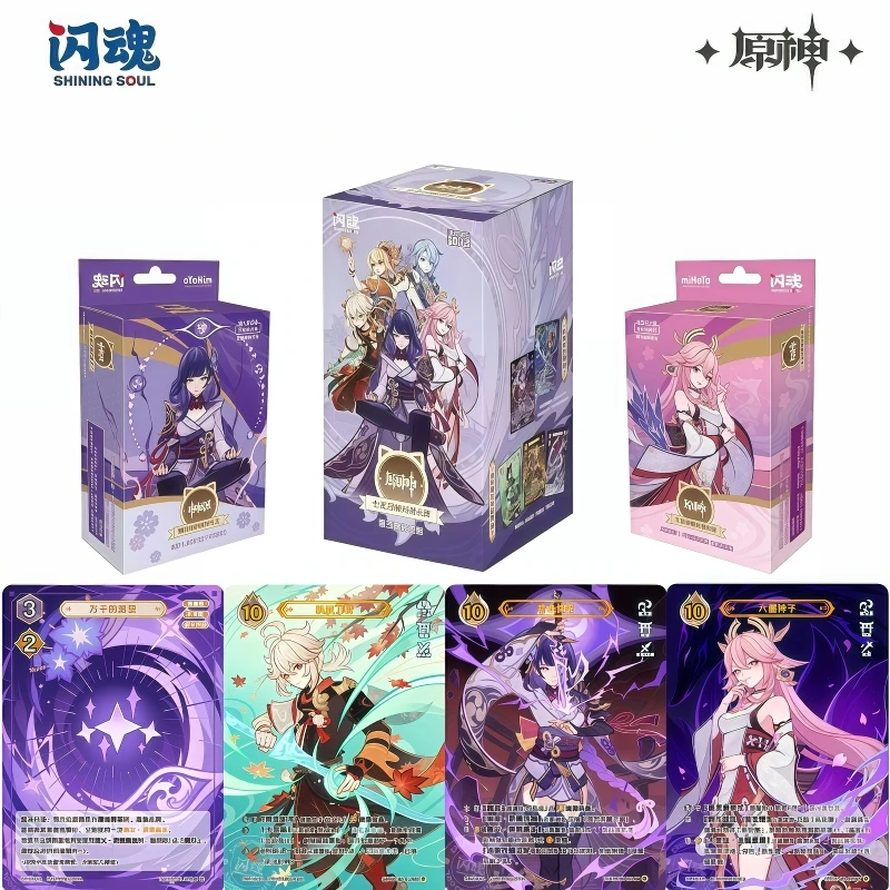 

Официальная подлинная Genshin Impact Seven Holy Summons, боевая игра, карточная игра, периферийные боевые шахматные доски, игрушечная карта, подарок