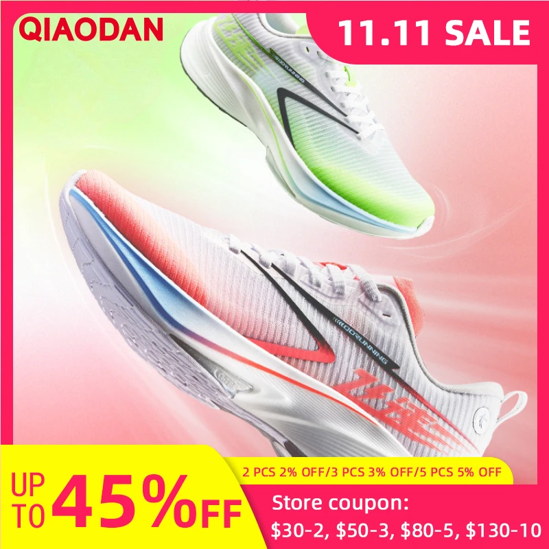 

QIAODAN Fei Su 2.0 Running Shoes Men 2025 Shock-Absorbant Breathable Anti-Slippery Comfortable Lightweight Sneaker XM15240225