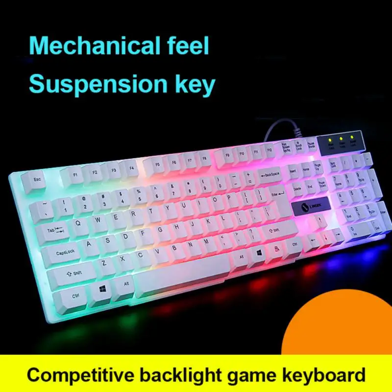 Keyboard Mechanical Wired Gaming Colorful Backlit Mechanical Medium Board Single Keyboard Gamer Keyboard For PC Laptop